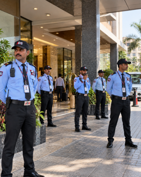 JDS security guards on duty at a client premises